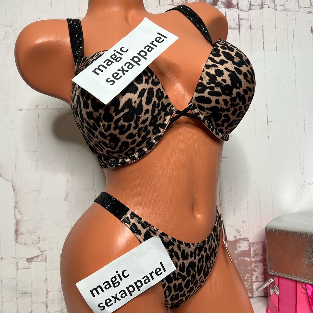 VS SWIM 2 PC 32 36 38 SHINE STRAP BOMBSHELL ADD 2 CUPS BIKINI TOP BOTTOMS SET